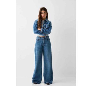 Jeans de Mezclilla Cargo Vintage con Lavado Ácido, Cintura Media, Suavizante Transpirable, Personalizados OEM para Mujer, Estilo Casual con Lavado Oscuro - Product Image 6