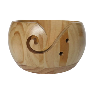 Grand bol en fil de bois fabriqué à la main, bol au crochet au design unique, support de fil pour tricoter la décoration au crochet - Product Image 2