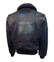 2025 veste d'hiver de meilleur style pour hommes Top Gun Parka avec col montant et logo avant en cuir de mouton naturel toile OEM