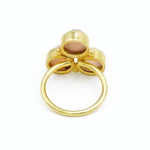 Export Quality Gold-Plated Peach Moonstone Round <b>Ring</b> Unique Statement <b>Ring</b> <b>for</b> Women and <b>Girls</b> from Indian Supplier - Product Image 4