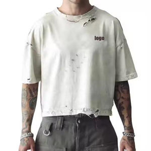 Camisetas Extra Grandes y Vintage con Efecto Desgastado, Servicio de Personalización Completa de Marca, Impresión de Logotipo, Etiquetas Bordadas, Etiquetas Colgantes y Embalaje - Product Image 2