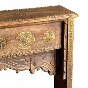 Mesa Consola de Latón de Lujo Moderna Hecha a Mano, Diseño Convertible para Entrada, Villa, Sala de Estar, Hotel, Dormitorio, Material de Madera - Product Image 6