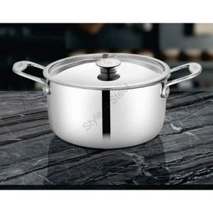 Casserole martelée en acier inoxydable de qualité supérieure avec couvercle en acier inoxydable Marmite de qualité supérieure avec design martelé - Product Image 2