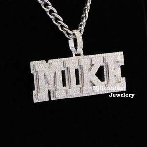 Colgante con Nombre Shreya Diam, Joyería para Hombre, Plata 925 con Baño de Rodio, Moissanita, Estilo Hiphop - Product Image 3