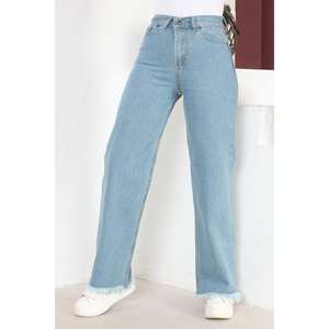 Pantalon en jean décontracté Mega Merchant avec détails à franges, matière Spandex/Polyester, coupe classique - Product Image 6