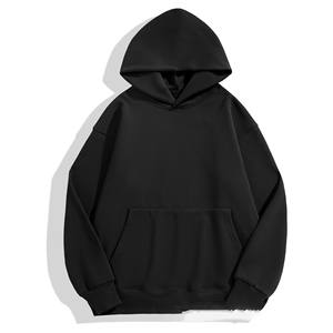 OEM personalizado Logo diseño Otoño Invierno nueva suelta de longitud media 500g piel de cordero Sudadera con capucha Anti-Shrink Hoodie patrón sólido - Product Image 2