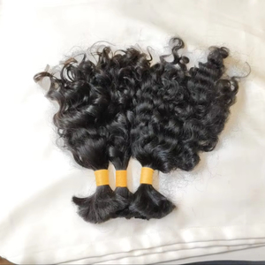 Máquina trenzadora de cabello de grado Remy a granel indio, paquetes de cabello humano sin procesar de doble trama, 100 gramos, peso personalizado, logotipo todo - Product Image 3