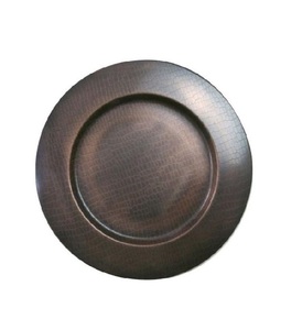Assiette de service ronde en cuivre écologique, design martelé poli or, pour servir les aliments à la maison, dans les hôtels, les restaurants, les fêtes et les événements - Product Image 5