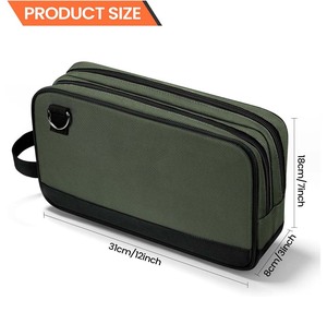 High Quality Dual Compartment Tool Bag | <b>Heavy</b> <b>Duty</b> Polyester Storage Pouch | Waterproof <b>Zipper</b> Organizer Case with Carry Handle - Product Image 2