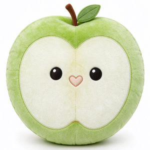 Peluche pomme verte, adorable coussin en peluche pomme verte, jouet en peluche pomme verte - Product Image 1