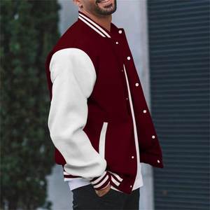 Veste universitaire pour hommes manches en cuir véritable et laine mélangée Letterman Boys College Varsity Jackets XS-5XL - Product Image 4