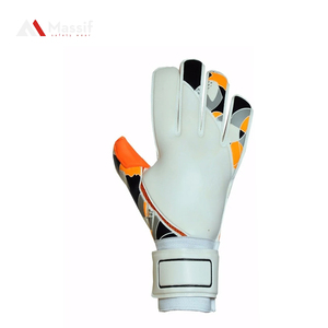 Vente en gros de gants de gardien de but de football avec paume en latex antidérapante et main en PU souple - Product Image 1