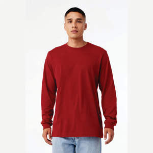 เสื้อยืดแขนยาวสำหรับผู้ชาย230Gsm ผ้าฝ้ายสีเรียบสำหรับสตรีทแวร์โลโก้ตามสั่ง - Product Image 4