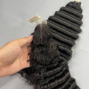 Qhair Vietnamien Doux Haute Qualité Cheveux Bruts Lisse Et Soyeux Noir Vague Profonde Genius Trame Machine Bundles De Qhair - Product Image 4