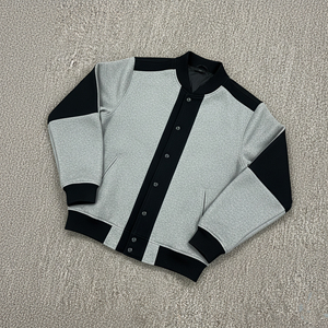 Veste bomber universitaire sur mesure en gros pour hommes, taille plus, respirante, bicolore, 100% coton molletonné, veste universitaire pour hommes - Product Image 5