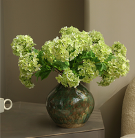 Bunga Simulasi 2 Kepala Hydrangea Gaya Hutan Dekorasi Interior Rumah Modern Bunga Sutra Dekorasi Kreatif