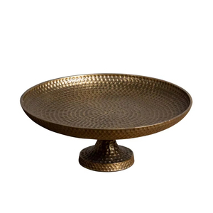 Venta caliente Soporte de pastel martillado de metal redondo para Decoración de mesa de hotel y hogar a bajo precio - Product Image 1