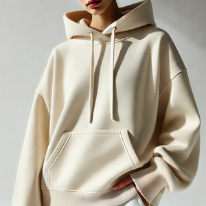 Unisex High Quality Cotton F Oversize Hoodie <b>Thick</b> Fleece Drop Shoulder Embossed 3D Custom Plain Autumn Turtleneck Winter - Product Image 2