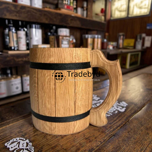 Tradebyd Reusable Wooden <b>Mug</b> for <b>Tea</b> & Coffee Office-Style Desk Essentials with Natural Look Direct Drinking Flow - Product Image 6