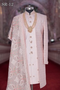 Manteau Sherwani blanc de créateur pour mariage de marié - Product Image 5