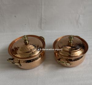 Olla de Cobre de Lujo, Cacerola Martillada a Mano, Plato para Calentar Comida, Ecológico, Apto para Inducción y Gas, Vajilla para el Hogar y Bodas - Product Image 3