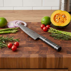 Couteau de chef japonais en acier au carbone, acier inoxydable, manche en bois, ambidextre, durable, ensemble de couteaux de cuisine en quatre pièces - Product Image 2