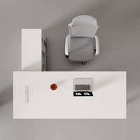 Bureau de direction moderne en forme de L avec armoire latérale, bureau de direction de luxe blanc pour la salle du PDG