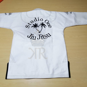 Alta calidad Blanco brasileño Jiu Jitsu Gi contraste Color costura BJJ Kimono hecho en Pakistán ropa de artes marciales - Product Image 1