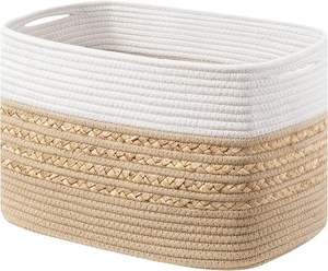 Panier en corde de macramé en coton naturel pour des solutions de rangement durables à la maison et un style d'intérieur rustique - Product Image 4