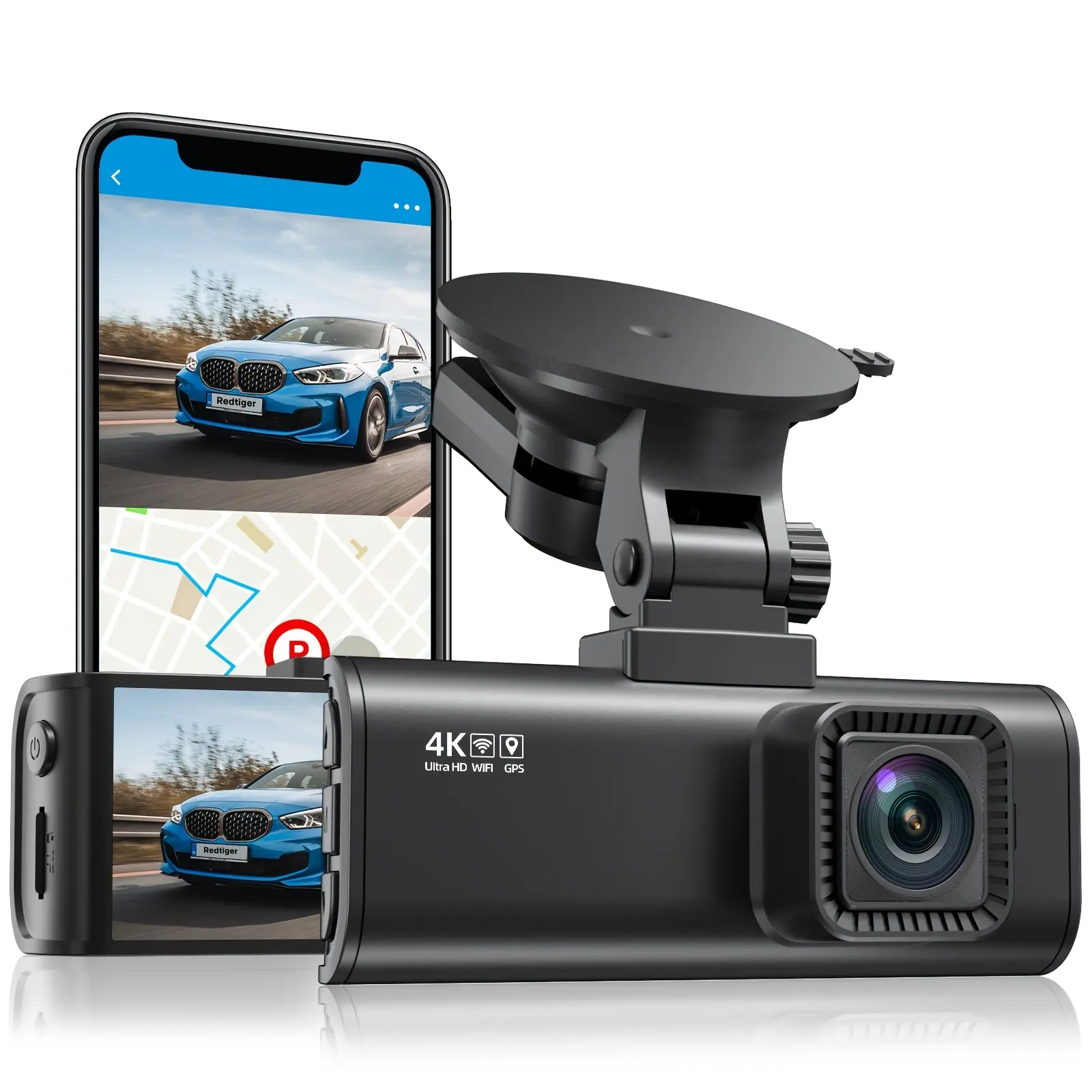 Redtiger F7NS 4K Wifi Night Vision fotocamera anteriore per auto Black Box Dash Cam con GPS