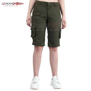 <b>Women's</b> High-Rise Cargo <b>Shorts</b> with Zipper Fly and <b>Loose</b> Fit Breathable Summer Comfort <b>Shorts</b> - Product Image 1