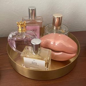 ถาดทองเหลืองทรงกลมสไตล์โมเดิร์นถาดใส่ของตกแต่งทอง3ขนาดถาดจัดเก็บโลหะสำหรับบ้านทันสมัยเครื่องประดับเครื่องสำอาง - Product Image 3