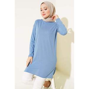 Túnica lisa de manga larga índigo - Product Image 4