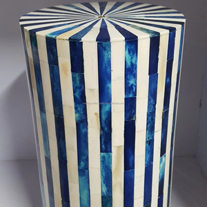 Modern White & Blue Mother of Pearl Bone Inlay Furniture End Table Bedside Table Coffee Table for Living Room Bedroom Hotel Use - Product Image 6