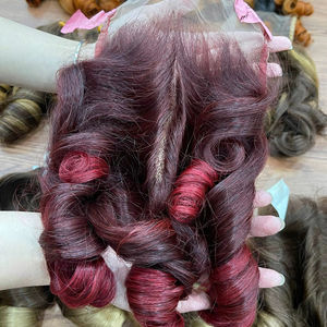 ผมสตีมบouncy curly weft สีออมเบร พร้อมส่ง ผมแท้จากผู้ขายผมแท้ แบบมัดผมสองชั้น - Product Image 1