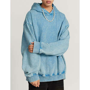 Sweat à capuche lavé à l'acide pour hommes sur mesure avec impression de logo de conception personnalisée sweats à capuche lavés à l'acide pour hommes en éponge française vente en gros - Product Image 1