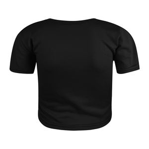 T-shirt court d'été pour femme, coupe régulière, personnalisé, polyester/coton, manches courtes, style doux, col rond, tricot uni - Product Image 5