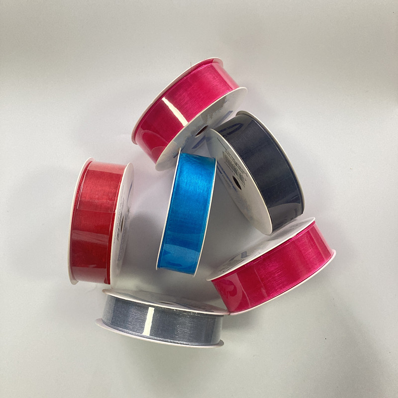 Wholesale Gift Organza Ribbon Roll Transparent Chiffon Ribbon for Gift Wrapping Decorating