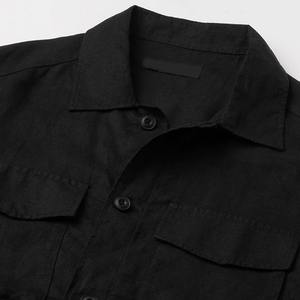 Shirts for <b>Men</b> Eco Friendly <b>Workshirt</b> with Pocket Sustainable <b>Men's</b> Jacket Pure Linen Shirt <b>Mens</b> Shirts Button Down Blouse - Product Image 6