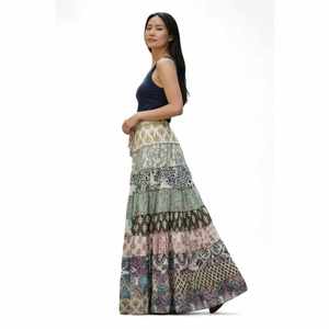 Jupe en mousseline de soie colorée à taille élastique, douce et respirante, coupe droite, style crayon, avec cordon de serrage, taille XS, élégante et décontractée - Product Image 2