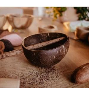 Tazón de Ensalada Desechable para Camping, Hecho a Mano con Cáscara de Coco Natural Ecológica, Tallado, Artesanía de Calidad, para Fiestas, Venta al por Mayor, India - Product Image 4