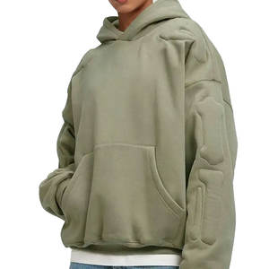 Sudadera con Capucha Gruesa 100% Algodón, Felpa, Talla Grande, Invierno, Lisa, Teñida, para Hombre, con Logotipo Personalizado en Relieve, 340g, Unisex, con Bolsillo - Product Image 3