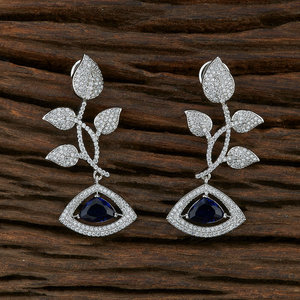 American <b>Diamond</b> Rhodium Plated Classic <b>Earring</b> With Cubic Zirconia Jewellery in Wholesale Market - Product Image 3