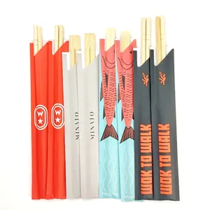 Wholesale Customized LOGO Bulk Seal Stick One-time Round Tensoge Double Bamboo Chopsticks