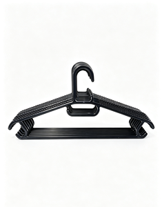 Black Plastic Clothes <b>Hanger</b> Garment Coat <b>Hanger</b> with Hook Space Saving Widening Closet Organizer Clothes <b>Hangers</b> - Pack of 20 - Product Image 1