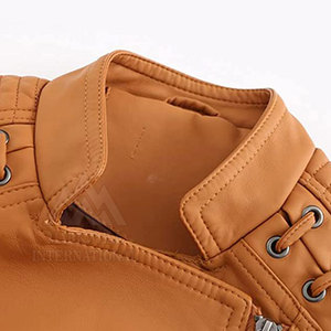 Best Quality Genuine <b>Leather</b> Varsity <b>Jacket</b> for Women Casual Wear <b>Long</b> Length With Printed Technique Canvas Fabric - Product Image 5