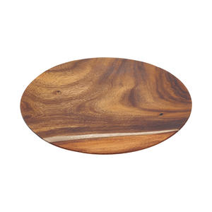 High Quality MANYO Natural Acacia Wooden Plate Smooth Texture <b>Warm</b> Tone Stackable for Home Decor and Food Use - Product Image 3