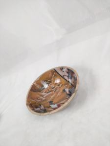 Wooden Polished Luxury <b>Serving</b> <b>Bowl</b> with Spoon <b>White</b> Floral Print Top Selling Salad Platter Customized Size Made in India - Product Image 6