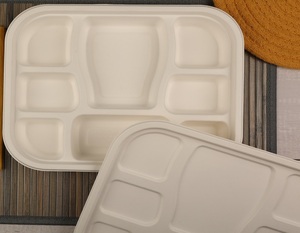 Omparment late reasreaseproof and icicrowable iisposable Compoestable uugarcane agasagse ululp cocoamigable An - Product Image 2