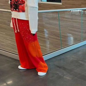 Pantalons pour hommes lavés Pantalons baggy surdimensionnés Pantalons de survêtement taille haute rayés personnalisés pour hommes Stacked Flare Track Knitted OEM Service - Product Image 6